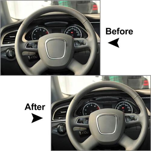 1 Set Car Console Dashboard Panel Decoration Modified Carbon Fiber for  A4L 2009-2012 LHD Only 2