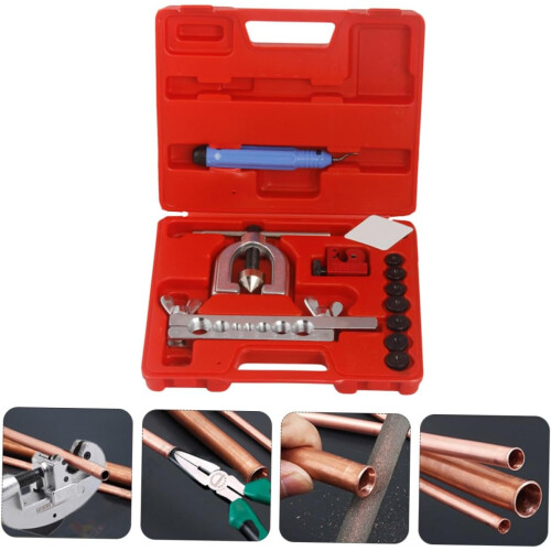 Pipe Expander Metric Double Flaring Brake Line Tool Kit Mini Case AC Flare Tools 2