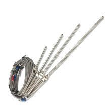 Thermocouple M8 Type K E J PT100 Probe, 0400C, 15 m Cable, Screw Thread M8, Lengths 50/100/150/200 mm