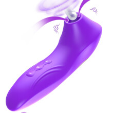Rabbit Vibrator with Dual Motors, 10 Modes, USB Rechargeable Clitoral Sucking, Waterproof Quiet Design
