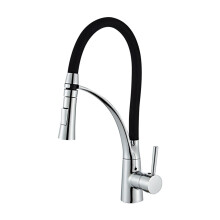 Kitchen Faucet Single Handle Arc Deck Mounted Hot and Cold Water TwoFunction Brass Chrome Finish