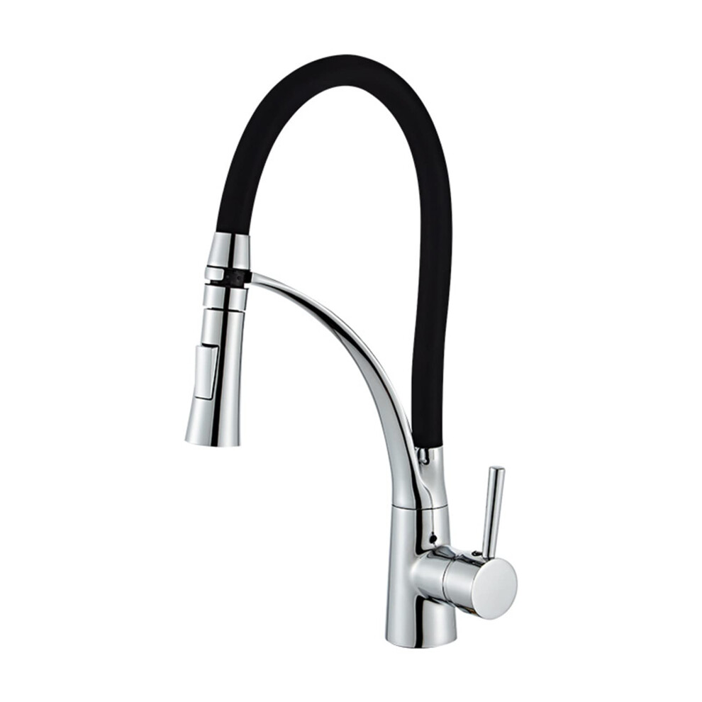 Kitchen Faucet Single Handle Arc Deck Mounted Hot And Cold Water Twofunction Brass Chrome Finish 9382693093776