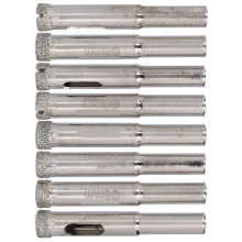 8-tlg. Kristallsteine-Hohlbohrer-Set, Schmiedestahl, Durchmesser 8 mm, Länge 50 mm