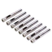 8 pièces scie-cloche pour strass, Ø8 mm, longueur 50 mm, argenté