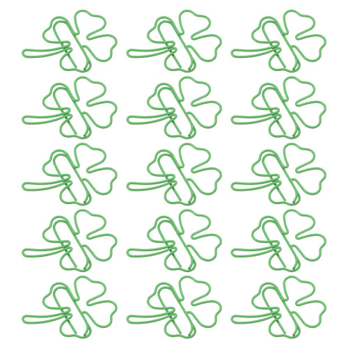 60Stk Metall Papierclips Shamrock Grün Büro Organizer Accessoire