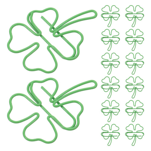 60Stk Metall Papierclips Shamrock Grün Büro Organizer Accessoire 1