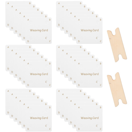 4Sets Weefkaarten Tablet Papier En Shuttle Voor Kunstzinnig Knutselen