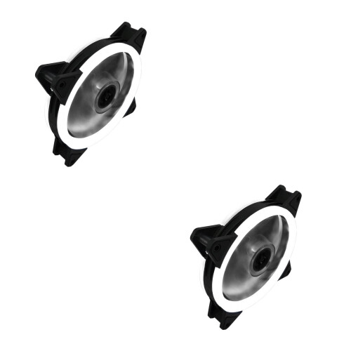 2Stk Computer Fan Weiß CPU Cooling Cooler Rgb Lüfter Für Desktop 2