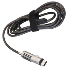 3St Computer Lock Zwart Met Schuimpatch En 360 Draaibaar Voor Laptop