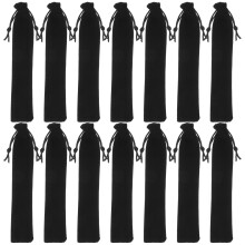 125Pcs Black Pencil Pouch Drawstring Pen Bag Thicker Flannel Durable