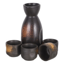 2Sets Ceramic Sake Set Japanese Hot Saki Bottle with Cups