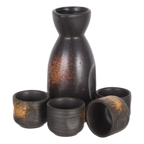 2Sets Ceramic Sake Set Japanese Hot Saki Bottle with Cups
