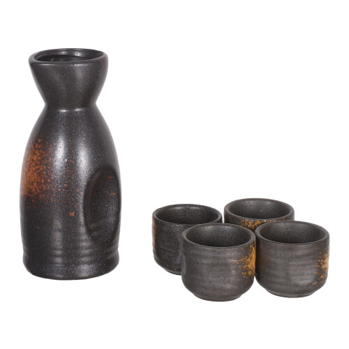 2Sets Ceramic Sake Set Japanese Hot Saki Bottle with Cups 1
