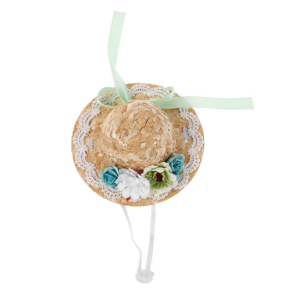 Photos - Doll Accessories 5Pcs Craft Mini Straw Woven Hats with Floral Bow Decoration for DIY