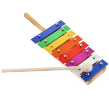 3Pcs Wooden Musical Toy Xylophone with 8-Note Colorful Metal Bars