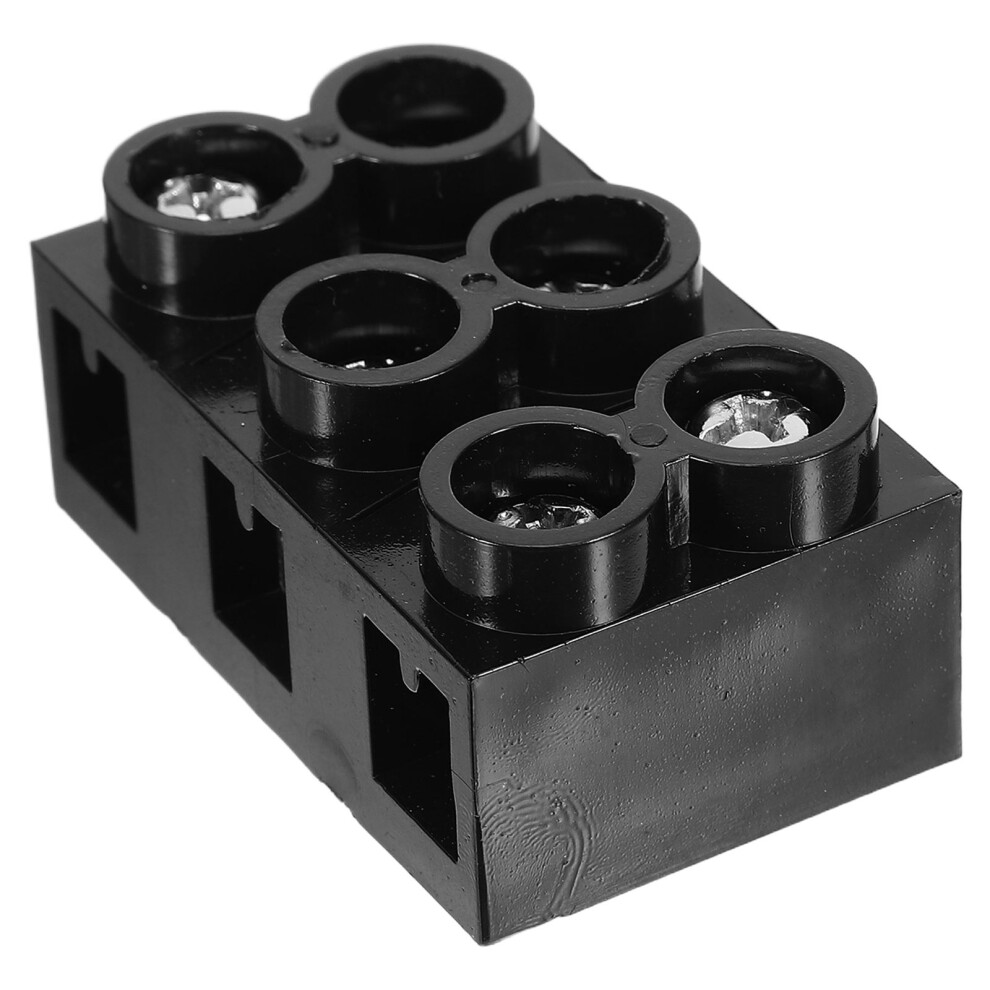 2Pcs 3 Position Dual Row Screw Terminal Block Wire Connector Black Pc 3613041338666