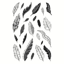 Clear Stamps Feather Pattern Transparent Silicone Stamps 3x4 Inch Set For Cards Scrapbooking Albums Journals