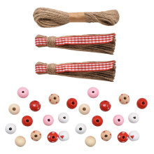 5Sets Round Wooden Beads DIY Spacer Beads for Bracelet Necklace Making