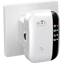 WiFi Booster Model, Extender and Repeater, Covers 3600 Sq Ft, 45 Devices, Ethernet Port, Quick Setup, White