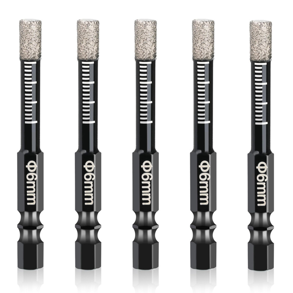 Hex Shank Diamond Drill Bits Set 6Mm For Tile Stone Glass Granite Marble With Fast Dry Drilling 9199774962506