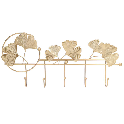 Iron Ginkgo Leaf Wall Coat Rack - 46x20.5cm, Elegant & Durable 2