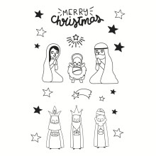 Clear Stamps Christmas Pentagram Transparent Silicone Stamps For Card Making Scrapbooking Album Craft Decoration