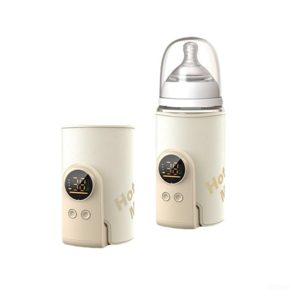 Portable Baby Bottle Warmer with LCD Display, 6000mAh USB Rechargeable, 6 Temp Settings for Travel