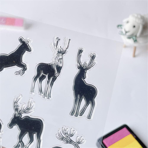 Clear Stamps Deer Pattern Transparent Silicone Stamps For Card Making DIY Scrapbooking 1