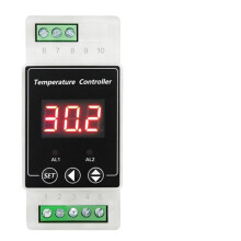 Digital Temperature Controller DC824V Dual Relay DIN Rail Mounted Heating Cooling with Probe