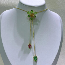 (Necklace2) Original Jewelry Set Idyllia Y-shaped Flower Crystal Boutique Irregular Earring Exquisite Necklace Ring Bracelet Swarovski Gift