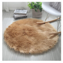NonSlip Round Imitating Fluffy Faux Fur Area Rugs 30cm Camel Backed Washable Shaggy Plush Carpet Bedroom Living Room