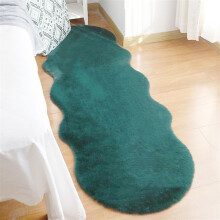 Faux Sheepskin Area Rug 30mm Thick Pile Height Green Faux Rabbit Fur Look Fluffy Modern Rug For Bedroom Living Room Nursery 60x180cm