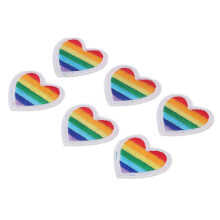 6 Pack Rainbow Heart Patches for Sewing Embroidery & Clothing Fixes