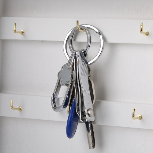 Κουτί κλειδιών τοίχου μεσογειακού στιλ, ντουλάπι αποθήκευσης με 6 γάντζους για 2