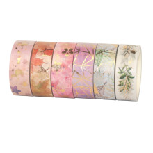 Washi Tape 6 Rolls Floral Design Decorative Tape For Scrapbooking And Crafts
