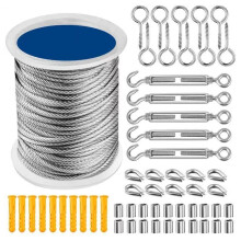Stainless Steel Coated Wire Rope Hanging Kits For Garden Fencing, Wire Rope Suspension Set, EasyToUse Hanging Kits