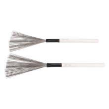Steel Wire Drum Brush Kit with Maple Handle – White Percussion Tool Set