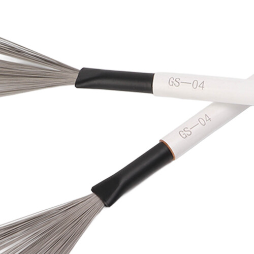 Steel Wire Drum Brush Kit with Maple Handle – White Percussion Tool Set 1