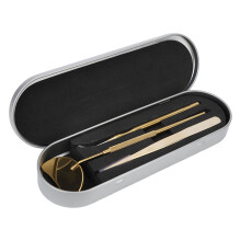 Edelstahl-Gold-Lash-Extension-Zange-Set mit Spiegel & abnehmendem Griff