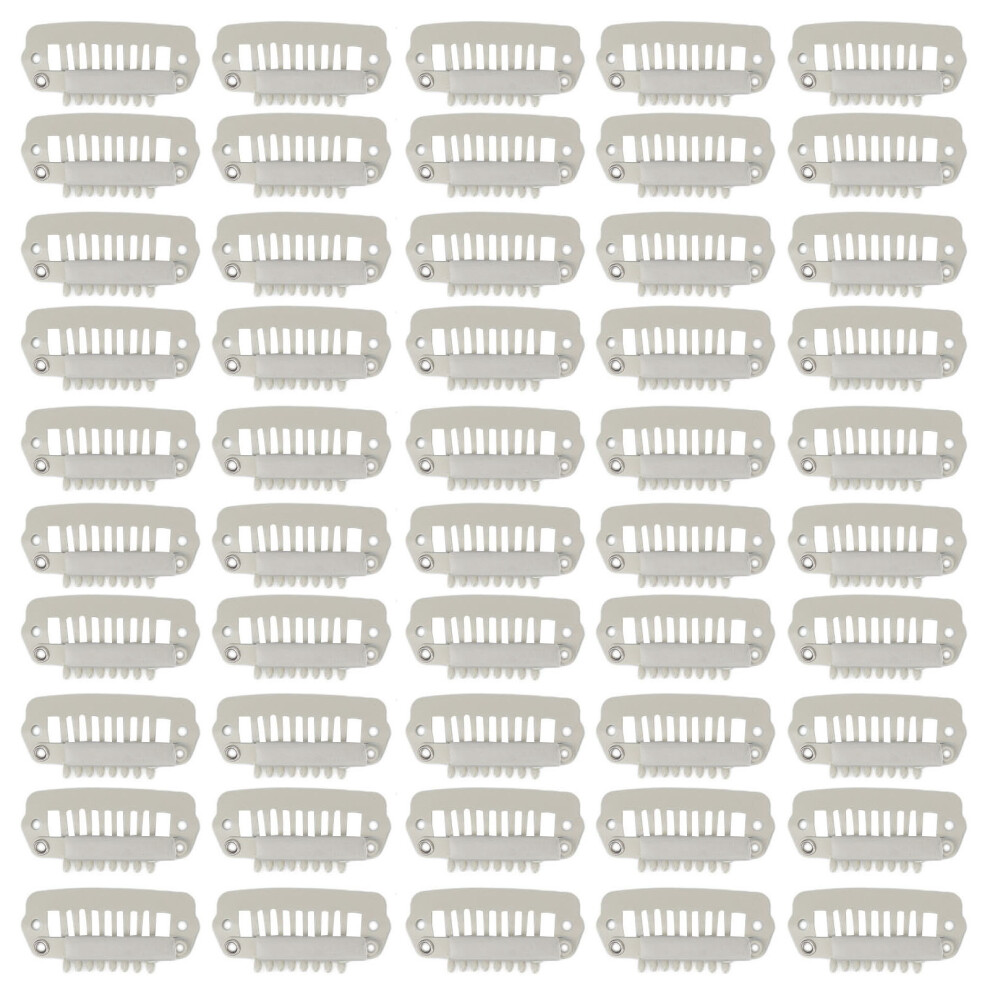 Portable Hair Clip Set For Extensions And Wigs 8 Teeth Snap Combs With Rubber Stopper Silicone Insert Firm Grip For All Hair Types