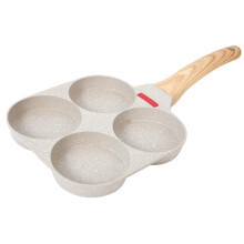 Nonstick Egg Frying Pan with AntiScald Handle, Multiple Grooves Omelette and Pancake Skillet