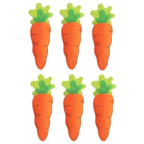6Pcs Easter Tableware Utensil Holder,Carrot Knifes and Fork Bag Dining Room Table Decor,Easter Table Decoration for Fork 1