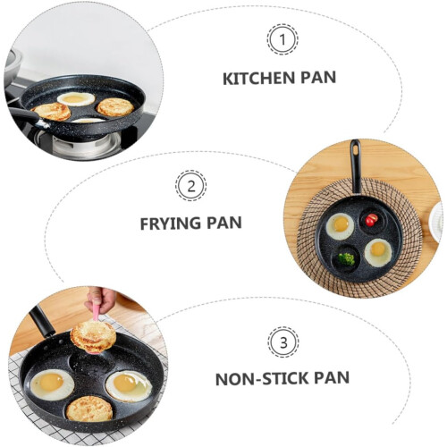 Non Stick Waffle Pan Multipurpose Frying Pan 4 Section Even Heating Non Stick Surface for Eggs Breakfast Induction 2