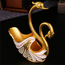 Porta Cucchiaino da Caffè Decorativo con Base un Forma di Cigno nel Metallo con Set di 6 Cucchiai, Set di Cucchiaini da Tè e Caffè con Supporto,