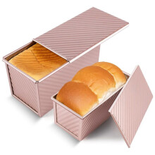 2er-Pack Pullman-Kastenform mit Deckel, Antihaft-Sandwich-Brotkastenform, 1 Pfund/0,5 Pfund Fassungsvermögen, Brot-Toast-Boxform zum Backen