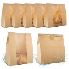 50 Stück Hausgemachte Brotbeutel mit Durchsichtigem Fenster, Geeignet für Bäcker zum Verpacken und Aufbewahren Von Backwaren