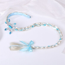 A Princess Dress Wigs, Princess Long Braided Wig Headbands for Girls Cosplay Princess Hairpiece Headdress
