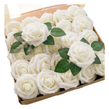 25 STKS Kunstrozen Bloemen Kunstmatig Uitziende Rozen Bruidsboeketten Centerpieces Bruidsdouche Party Home Decor, EEN