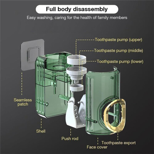 2Pcs Toothpaste Squeezer -Automatic Toothpaste Dispenser Wall Mounted, Pastetooth Paste Dispenser and Holder-B 1
