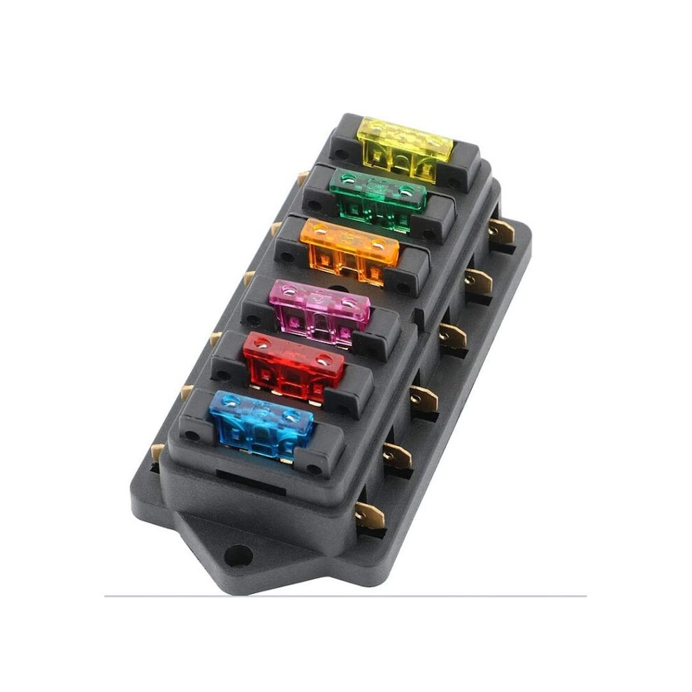 Fuse Box Block Holder For Automotive Wiring, 6 Way Fuse Box With Independent Circuits And Fast Fuse Access, Vibration Resistant Enclosure With Snap 9009791541809